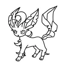 Leafeon standing in profile coloring page