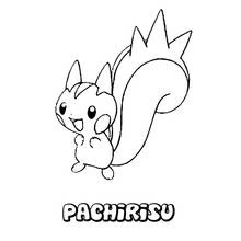 Pachirisu with a big curly tail coloring page