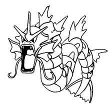 Gyarados roaring fiercely coloring page