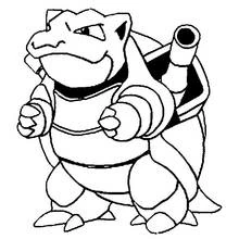 Blastoise standing with clenched fists coloring page
