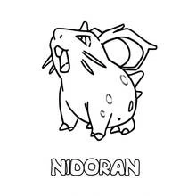 Nidoran standing with mouth open coloring page