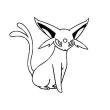 Espeon sitting calmly coloring page