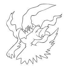 Darkrai with flowing spiky arms coloring page