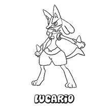 Lucario in a fighting stance coloring page