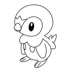 Piplup standing calmly coloring page