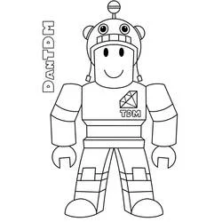 DanTDM Roblox character standing coloring page