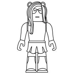 Roblox girl character standing coloring page