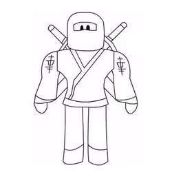 Roblox ninja character standing coloring page