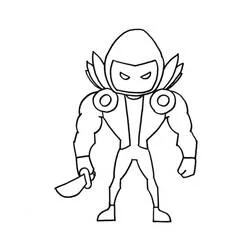 Roblox Dominus character with a blade coloring page