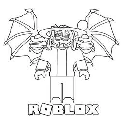 Roblox avatar with bat wings coloring page