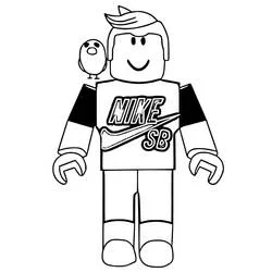 Roblox character wearing a Nike Sb shirt coloring page