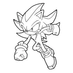 Shadow in a fighting stance coloring page
