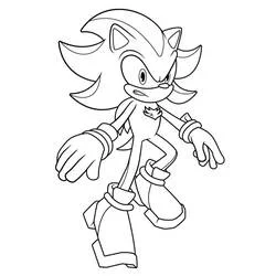 Shadow the Hedgehog striking a bold pose coloring page