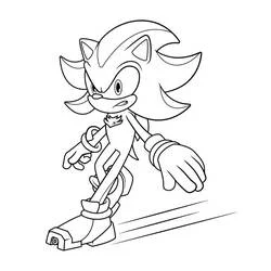 Shadow the Hedgehog running forward coloring page