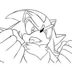 Shadow with clenched fists in close-up coloring page