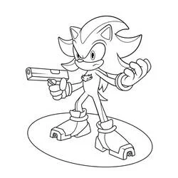Shadow holding a gun coloring page