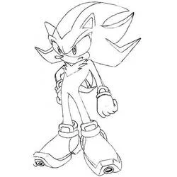 Shadow standing with a determined look coloring page