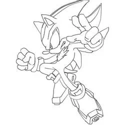 Shadow pointing forward in action pose coloring page