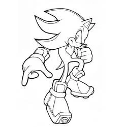 Shadow the Hedgehog in a running pose coloring page