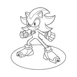 Shadow The Hedgehog in a fighting stance coloring page