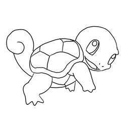 Squirtle walking with curled tail coloring page