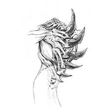 Hydralisk spine and claws close-up coloring page