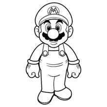 Mario standing with a big smile coloring page